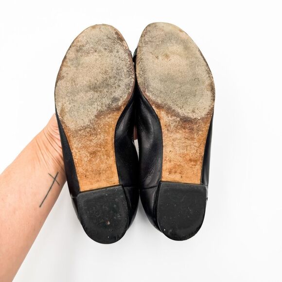 Chanel CC Cap Toe Ballet Flats Black Leather EU 37 US 6-6.5 - Picture 11 of 15